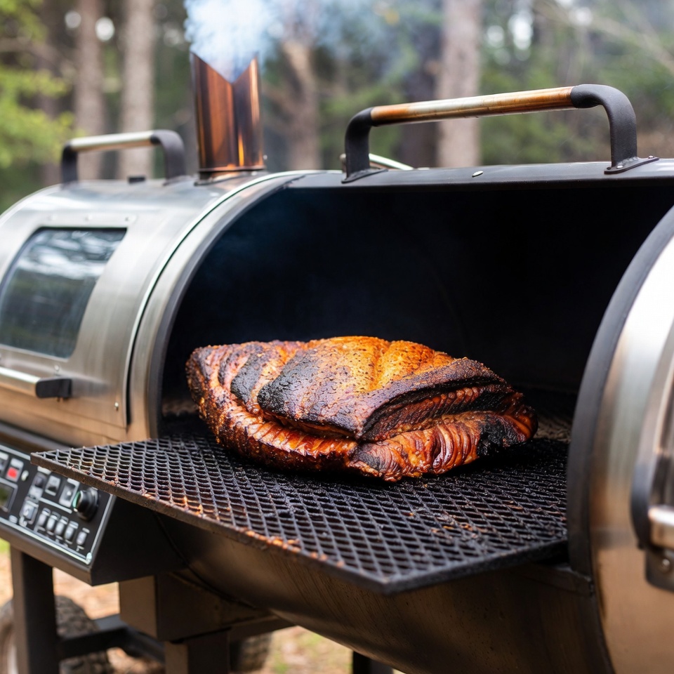 A delicious Texas brisket, sliced and ready to eat